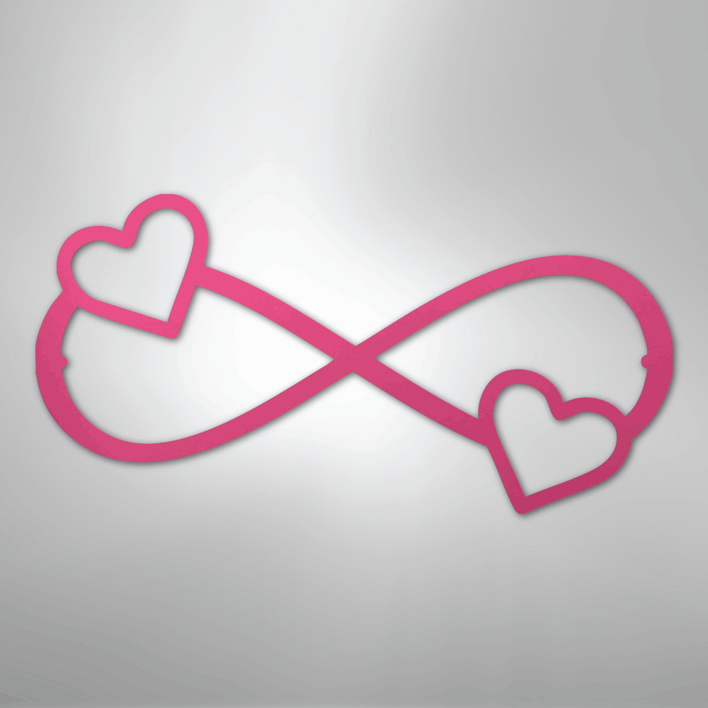 Double Heart Infinity - Steel Metal Sign Wall ArtCustomly Gifts