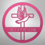Dove and Cross Personalized Steel Metal Sign Wall ArtCustomly Gifts