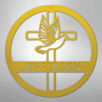 Dove and Cross Personalized Steel Metal Sign Wall ArtCustomly Gifts