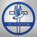 Dove and Cross Personalized Steel Metal Sign Wall ArtCustomly Gifts