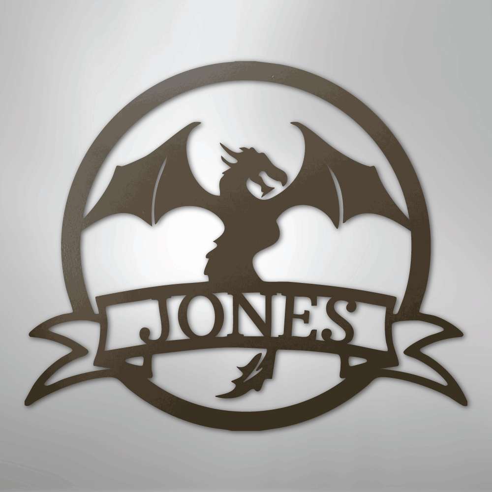 Dragon Banner Personalized Steel Metal Sign Wall ArtCustomly Gifts