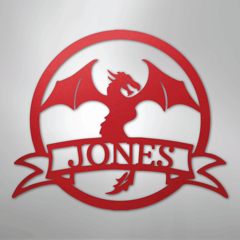 Dragon Banner Personalized Steel Metal Sign Wall ArtCustomly Gifts