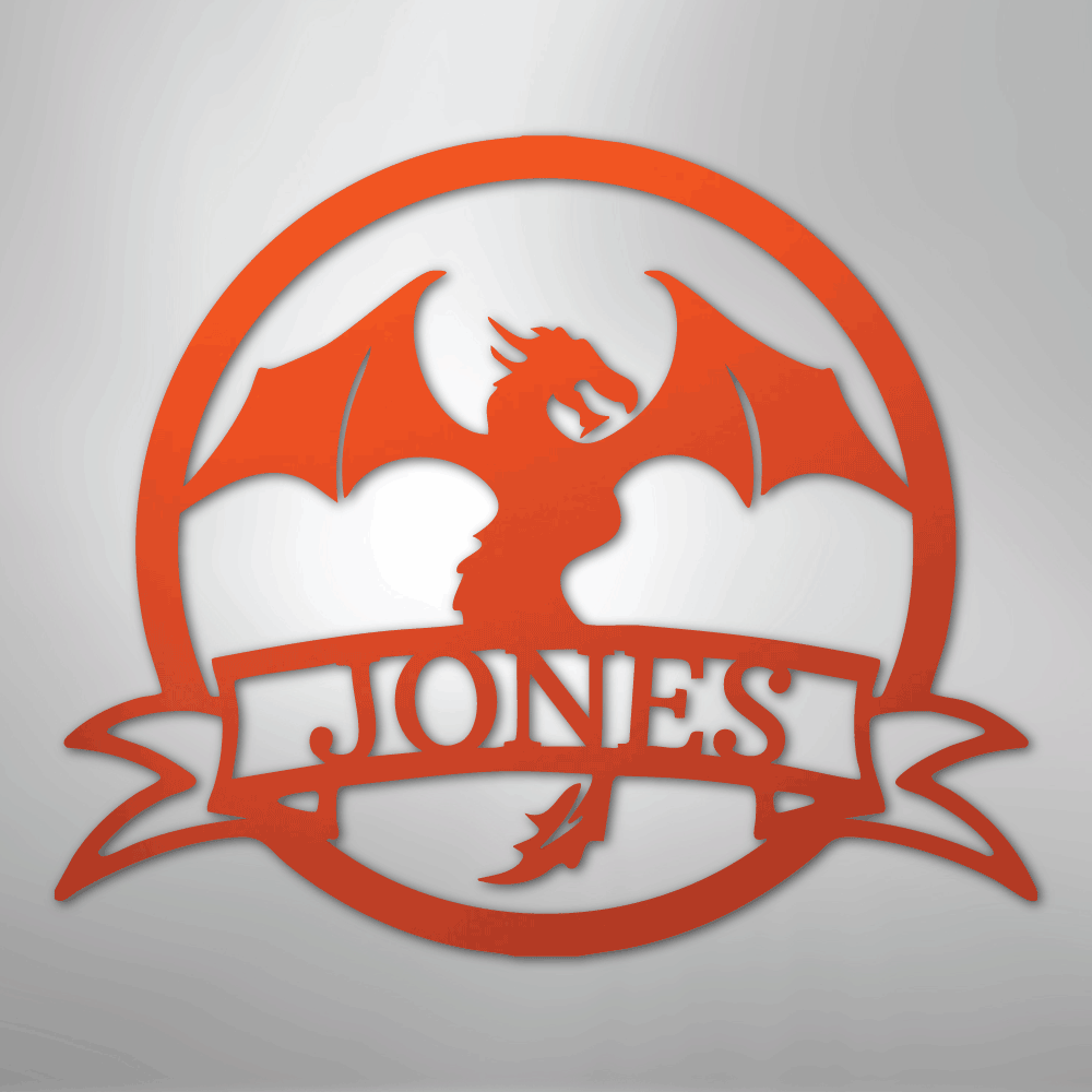 Dragon Banner Personalized Steel Metal Sign Wall ArtCustomly Gifts