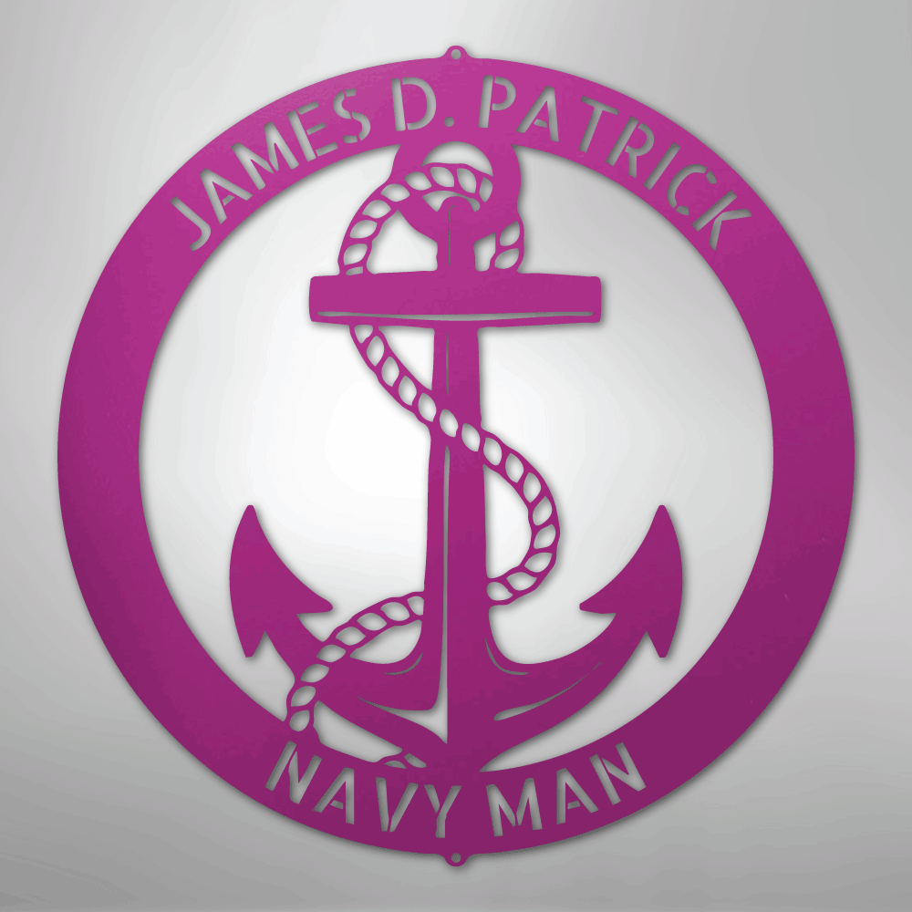 Elaborate Anchor Ring Personalized Steel Metal Sign Wall ArtCustomly Gifts