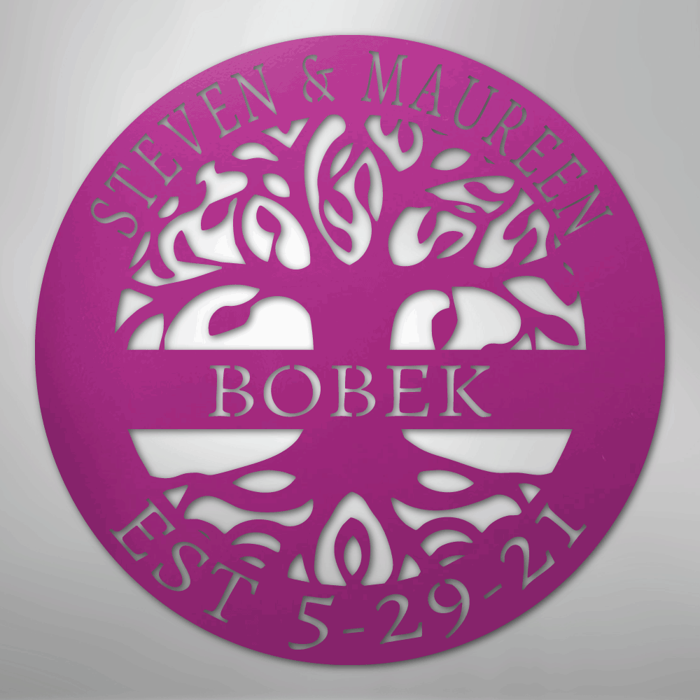 Elaborate Tree Of Life Personalized Steel Metal Sign Wall ArtCustomly Gifts