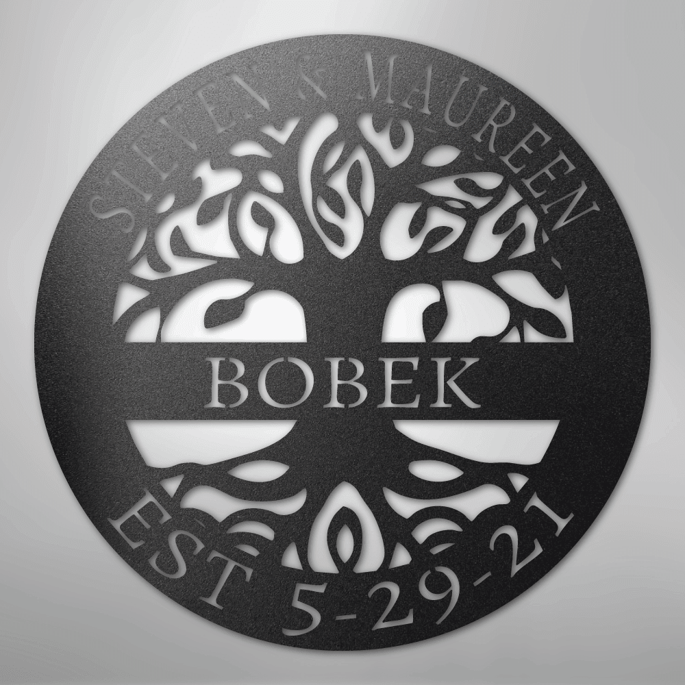 Elaborate Tree Of Life Personalized Steel Metal Sign Wall ArtCustomly Gifts