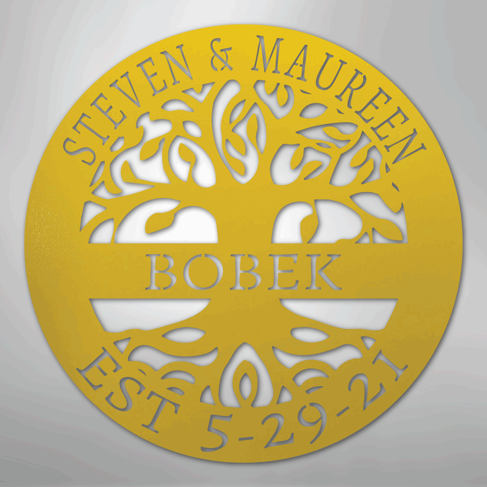 Elaborate Tree Of Life Personalized Steel Metal Sign Wall ArtCustomly Gifts