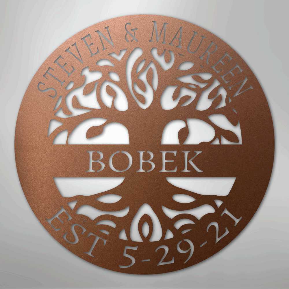 Elaborate Tree Of Life Personalized Steel Metal Sign Wall ArtCustomly Gifts