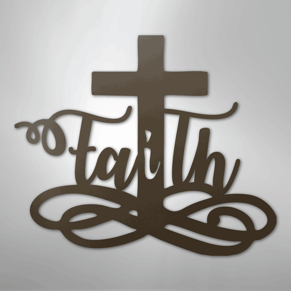 Faith Cross - Steel Metal Sign Wall ArtCustomly Gifts