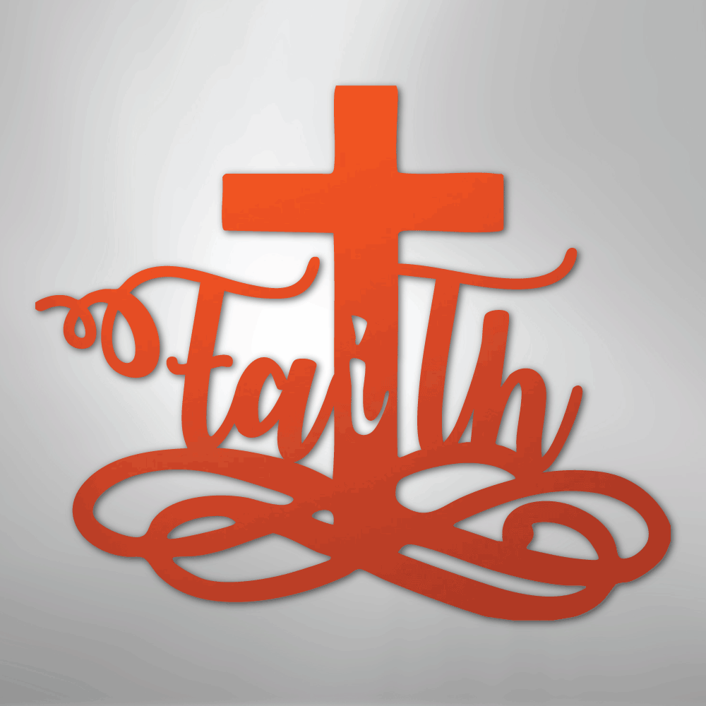 Faith Cross - Steel Metal Sign Wall ArtCustomly Gifts