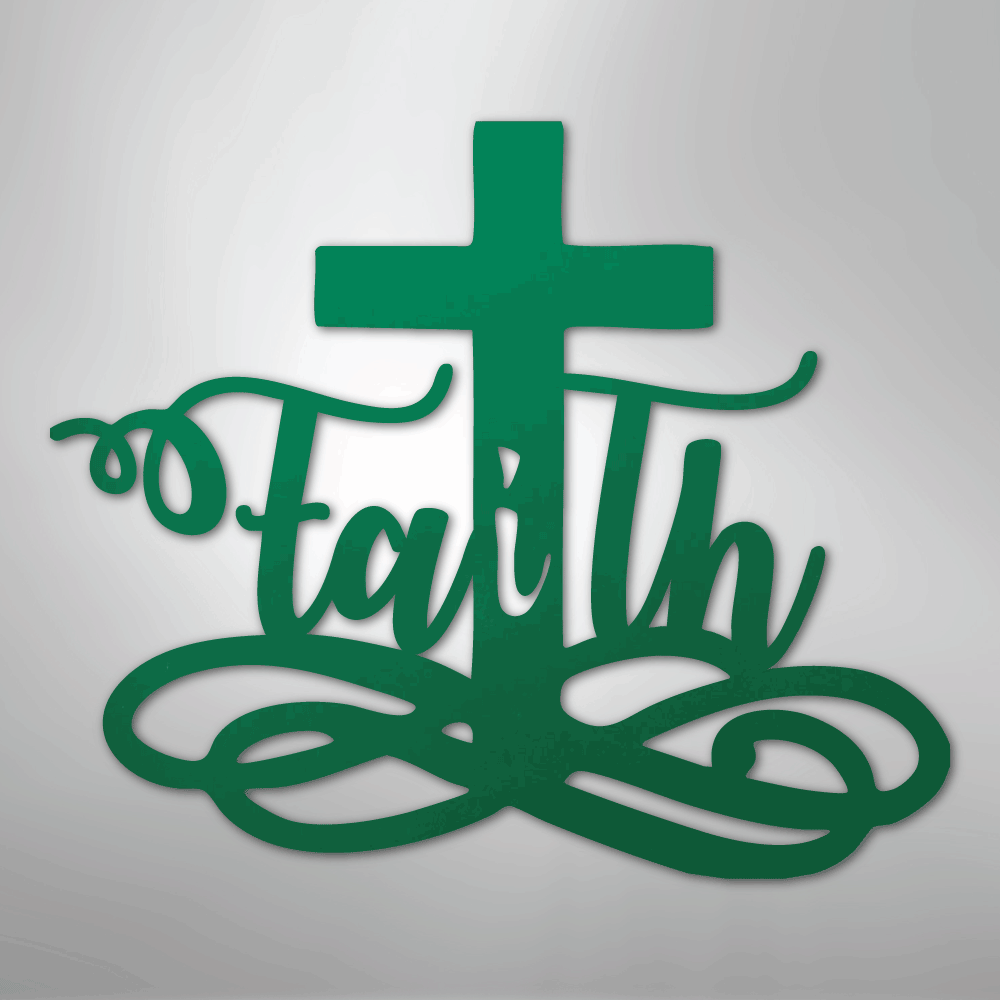 Faith Cross - Steel Metal Sign Wall ArtCustomly Gifts