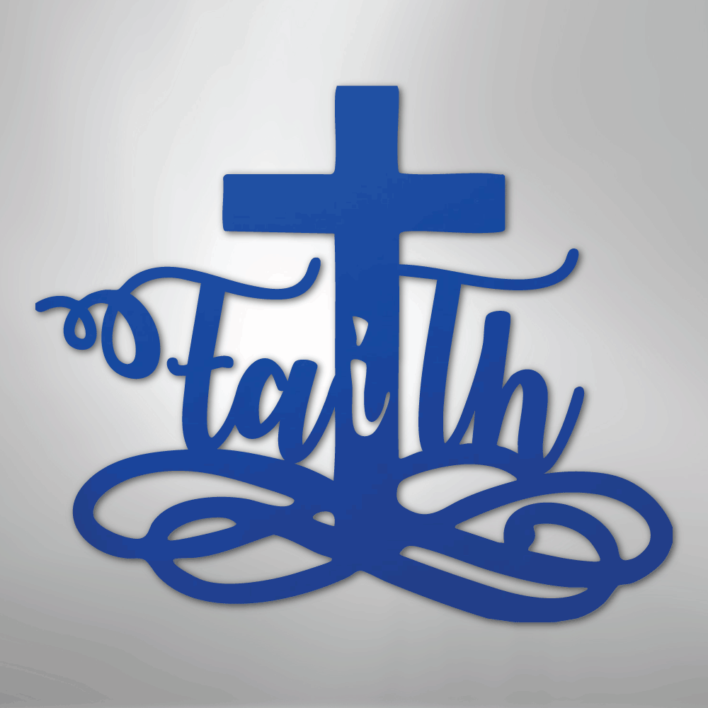 Faith Cross - Steel Metal Sign Wall ArtCustomly Gifts