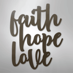 Faith Hope Love Script - Steel Metal Sign Wall ArtCustomly Gifts