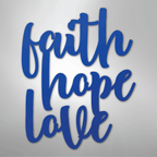 Faith Hope Love Script - Steel Metal Sign Wall ArtCustomly Gifts