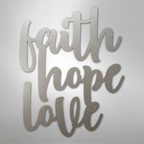 Faith Hope Love Script - Steel Metal Sign Wall ArtCustomly Gifts