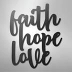 Faith Hope Love Script - Steel Metal Sign Wall ArtCustomly Gifts