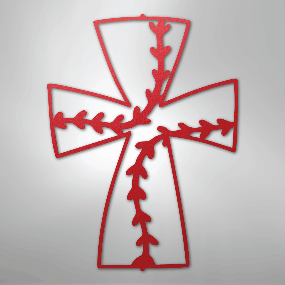 Faith In Baseball Cross Steel Metal Wall ArtCustomly Gifts
