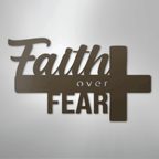 Faith Over Fear Cross Steel Metal Sign Wall ArtCustomly Gifts