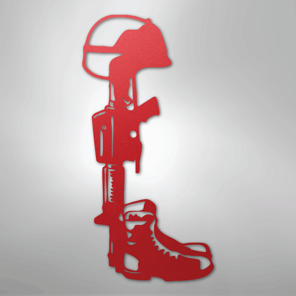 Fallen Soldier Memorial - Steel Metal Sign Wall ArtCustomly Gifts