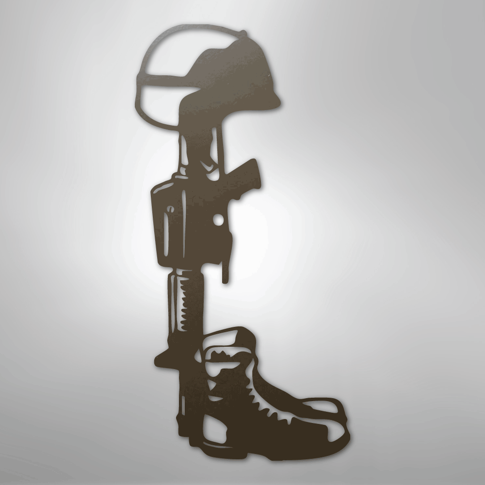 Fallen Soldier Memorial - Steel Metal Sign Wall ArtCustomly Gifts