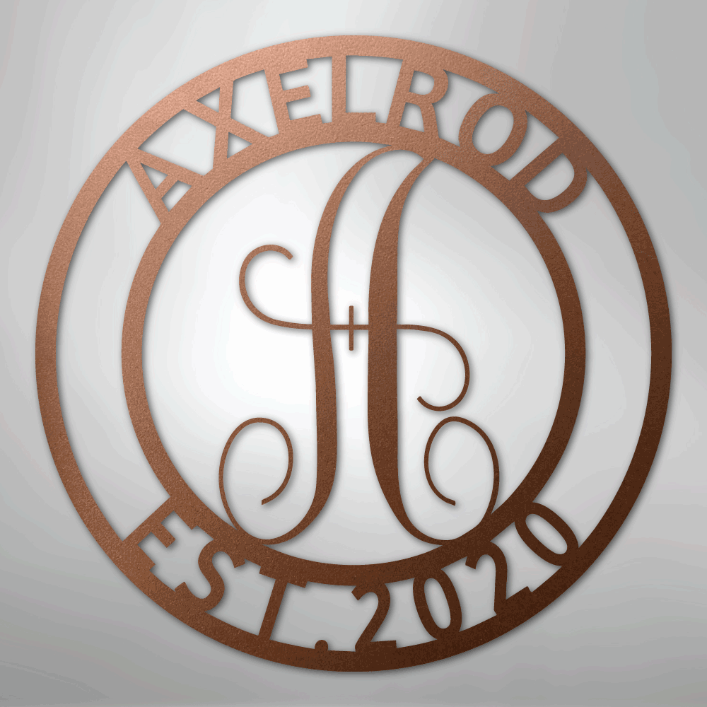 Family Name Monogram Personalized Steel Metal Sign Wall ArtCustomly Gifts