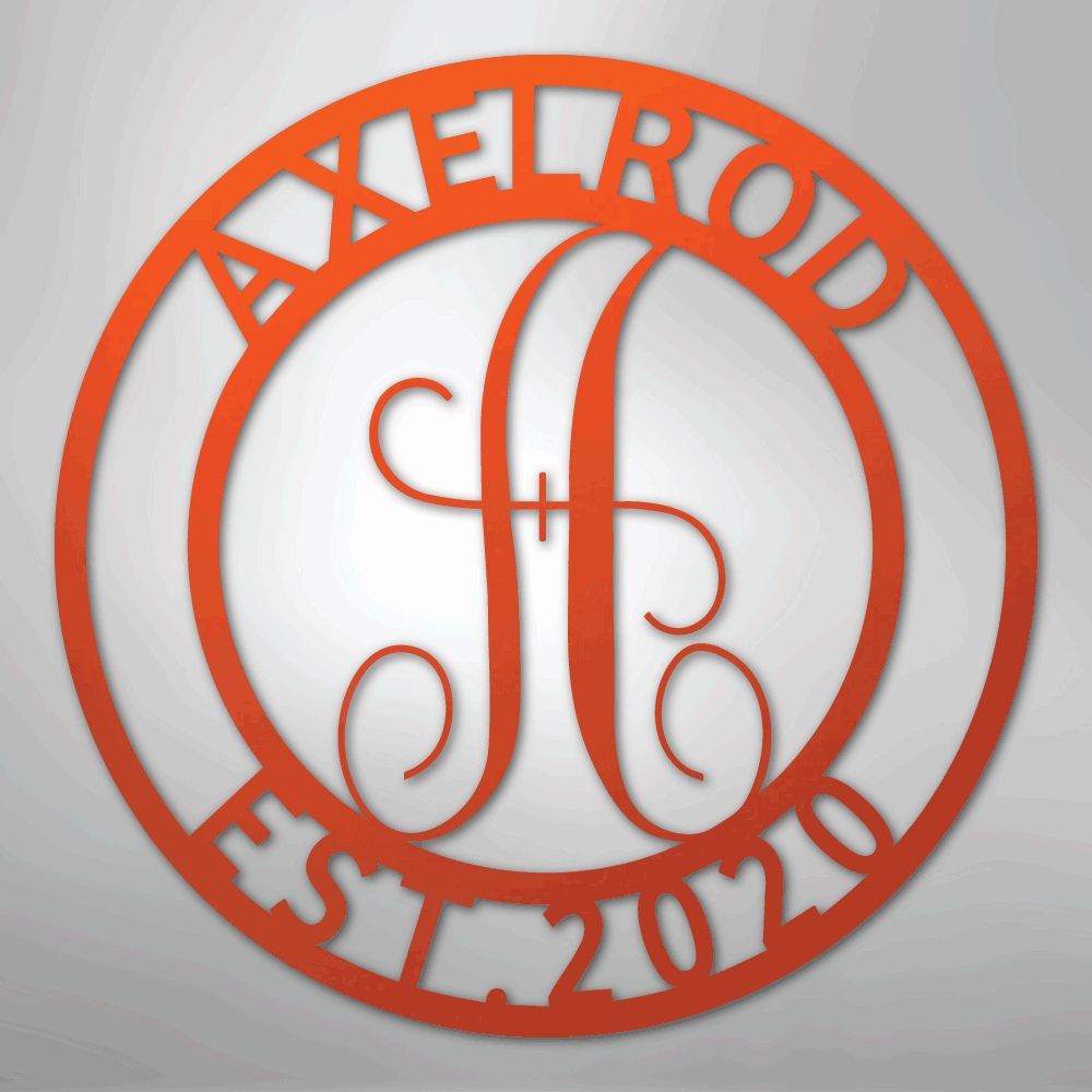 Family Name Monogram Personalized Steel Metal Sign Wall ArtCustomly Gifts