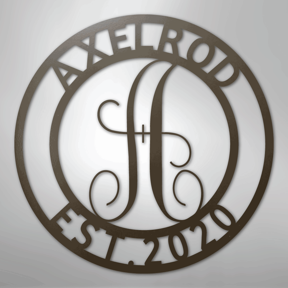 Family Name Monogram Personalized Steel Metal Sign Wall ArtCustomly Gifts