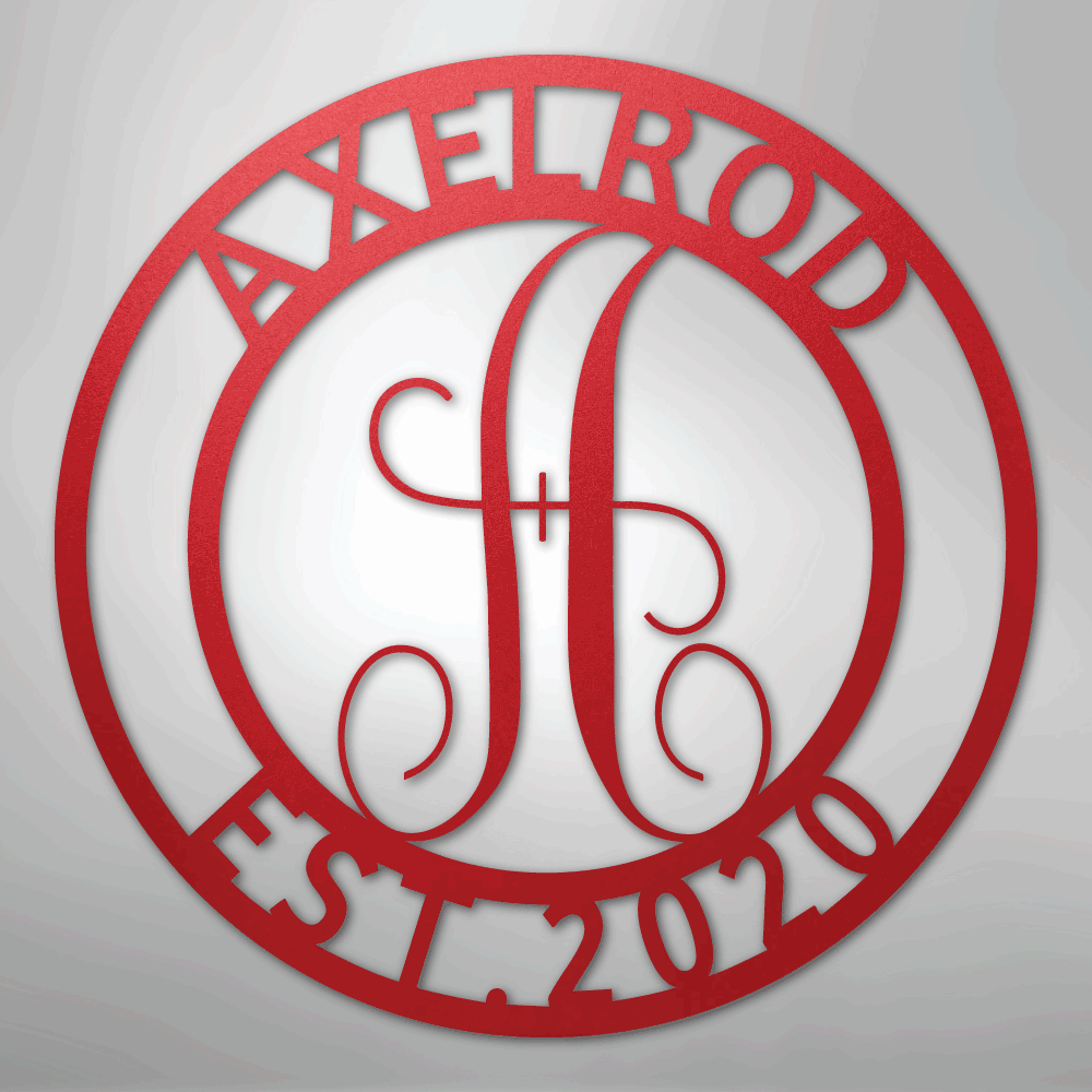 Family Name Monogram Personalized Steel Metal Sign Wall ArtCustomly Gifts