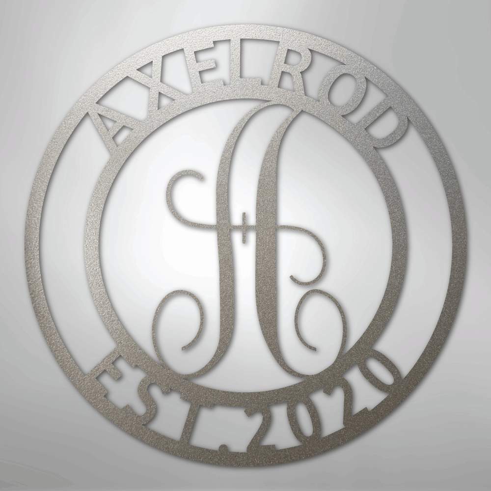 Family Name Monogram Personalized Steel Metal Sign Wall ArtCustomly Gifts
