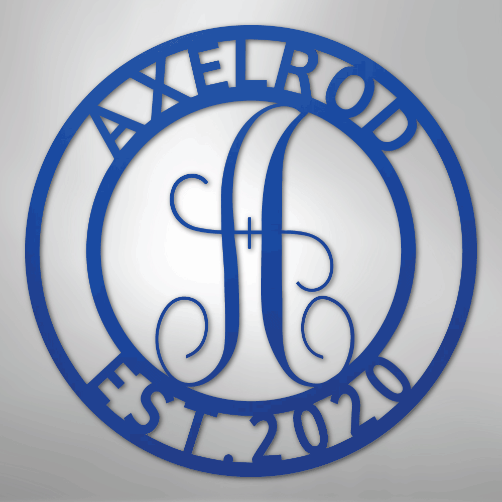 Family Name Monogram Personalized Steel Metal Sign Wall ArtCustomly Gifts