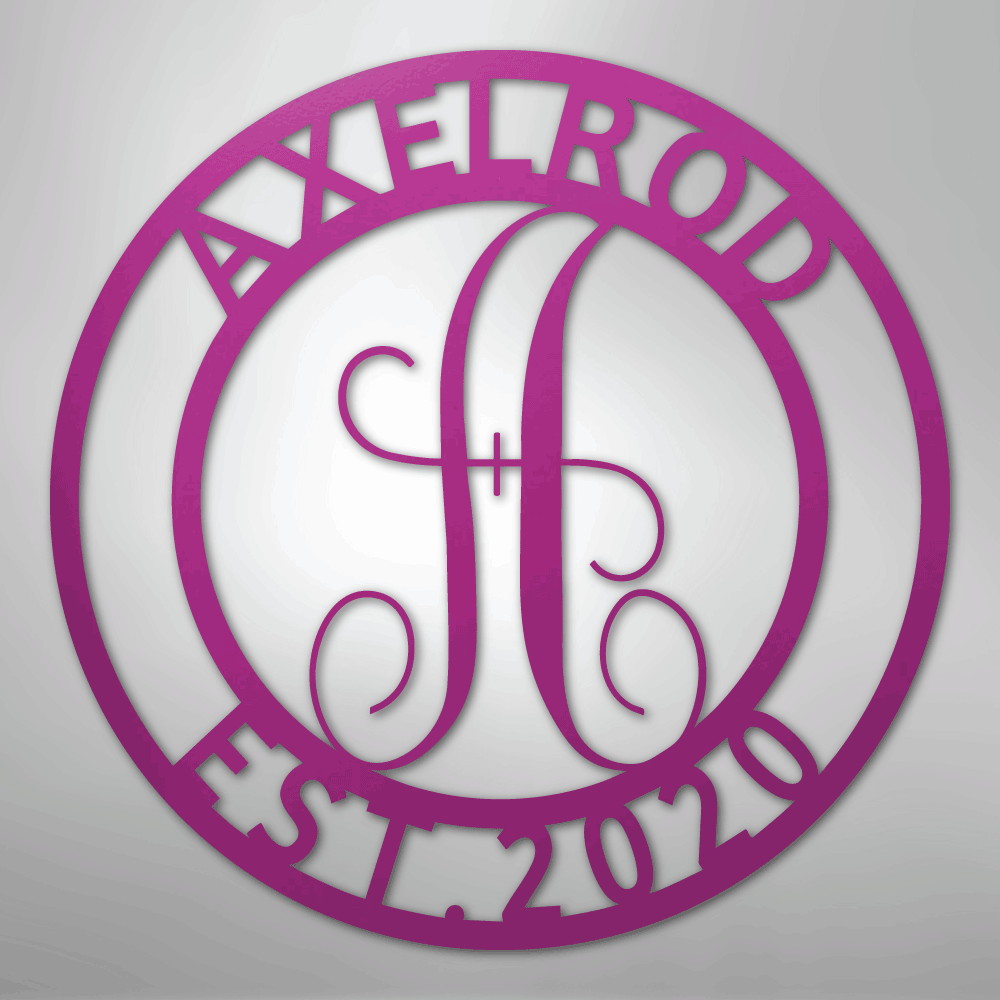 Family Name Monogram Personalized Steel Metal Sign Wall ArtCustomly Gifts