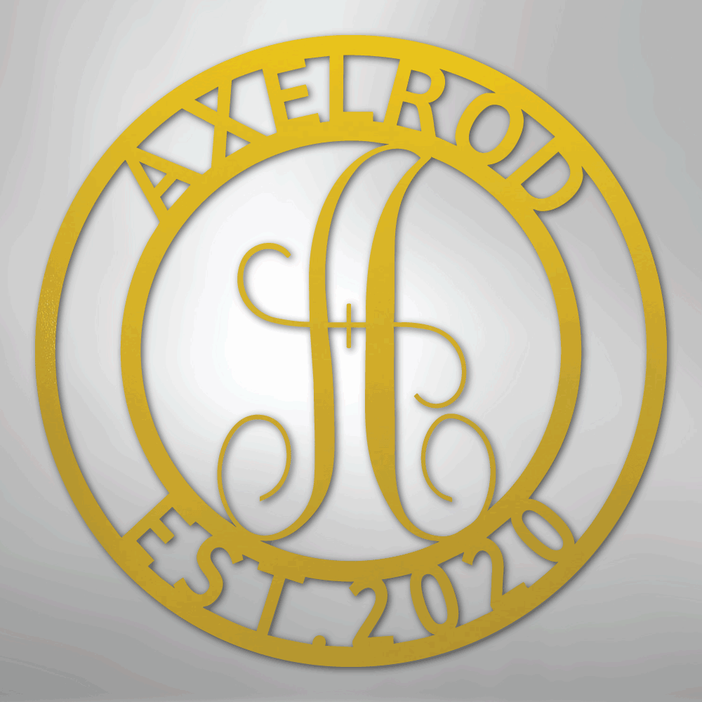 Family Name Monogram Personalized Steel Metal Sign Wall ArtCustomly Gifts
