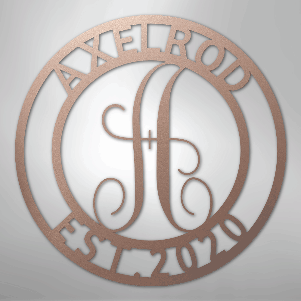 Family Name Monogram Personalized Steel Metal Sign Wall ArtCustomly Gifts