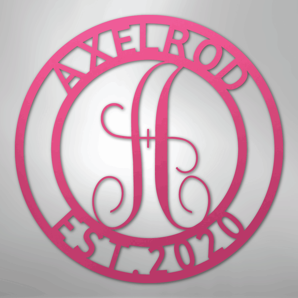 Family Name Monogram Personalized Steel Metal Sign Wall ArtCustomly Gifts