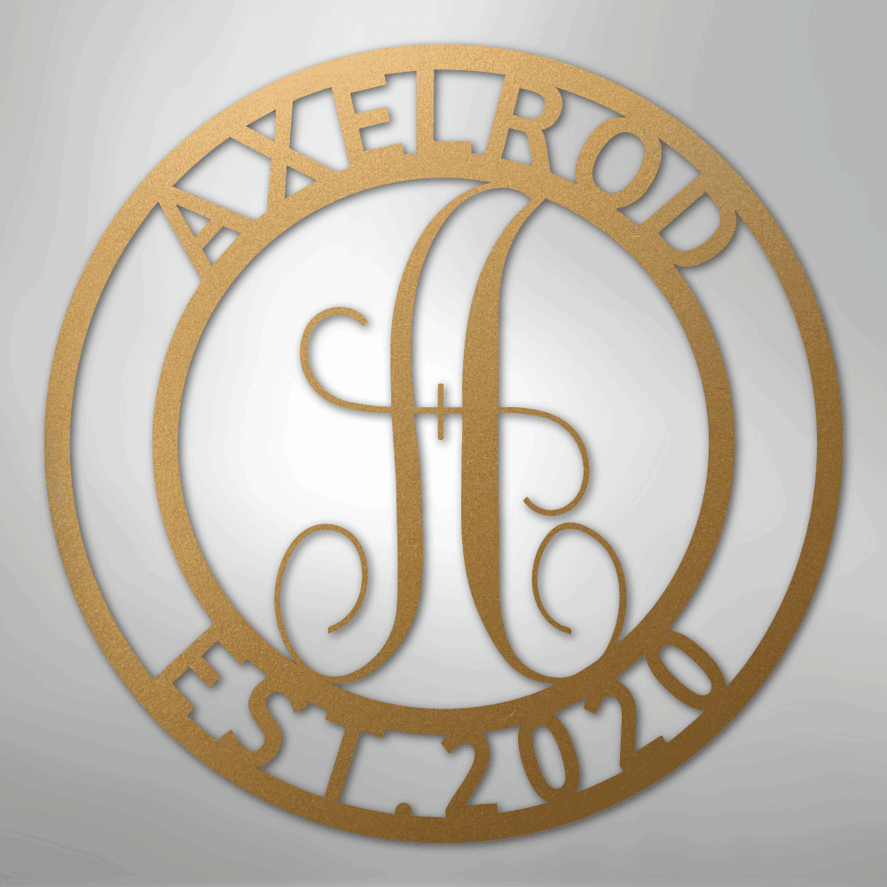 Family Name Monogram Personalized Steel Metal Sign Wall ArtCustomly Gifts