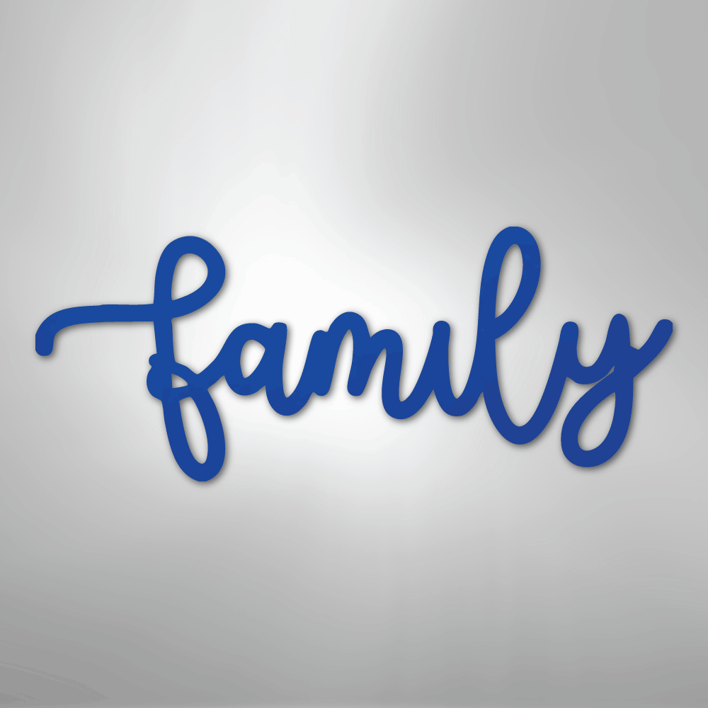 Family Script - Steel Metal Sign Wall ArtCustomly Gifts