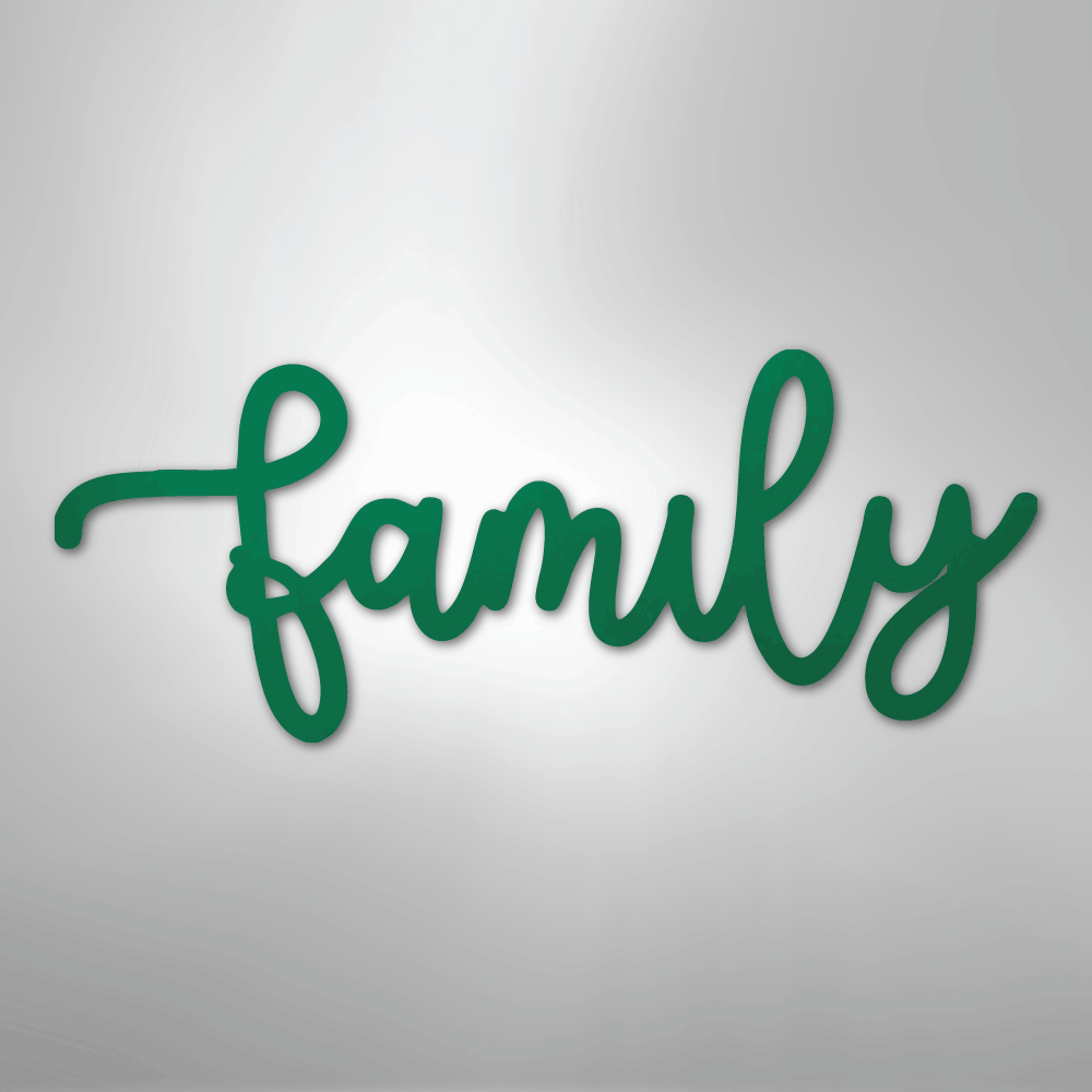 Family Script - Steel Metal Sign Wall ArtCustomly Gifts