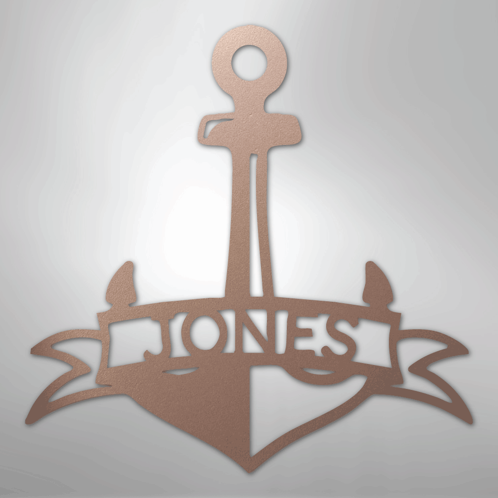 Fancy Anchor Banner Personalized Steel Metal Sign Wall ArtCustomly Gifts
