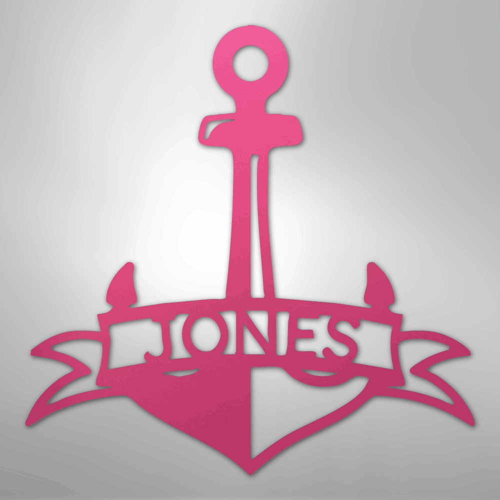 Fancy Anchor Banner Personalized Steel Metal Sign Wall ArtCustomly Gifts