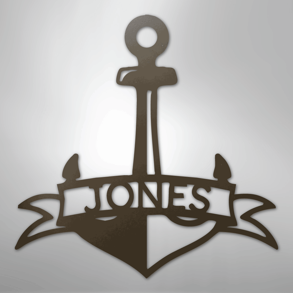 Fancy Anchor Banner Personalized Steel Metal Sign Wall ArtCustomly Gifts