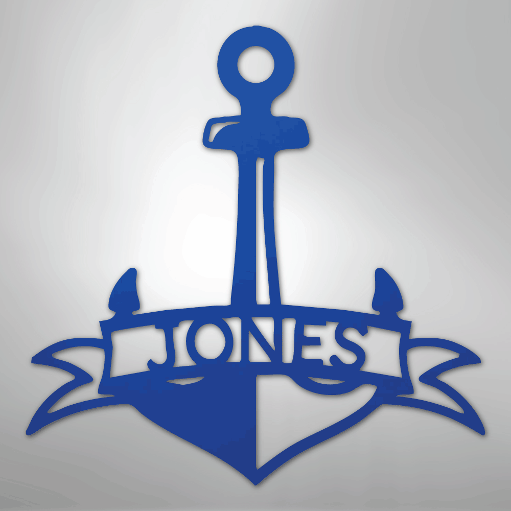 Fancy Anchor Banner Personalized Steel Metal Sign Wall ArtCustomly Gifts