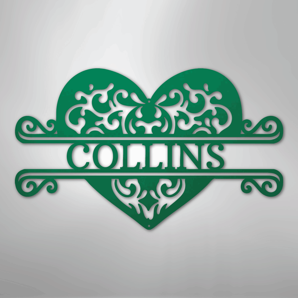 Fancy Heart Personalized Steel Metal Sign Wall ArtCustomly Gifts