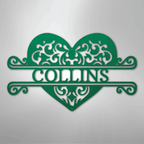 Fancy Heart Personalized Steel Metal Sign Wall ArtCustomly Gifts