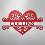 Fancy Heart Personalized Steel Metal Sign Wall ArtCustomly Gifts