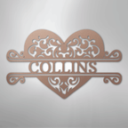 Fancy Heart Personalized Steel Metal Sign Wall ArtCustomly Gifts
