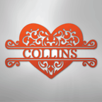 Fancy Heart Personalized Steel Metal Sign Wall ArtCustomly Gifts