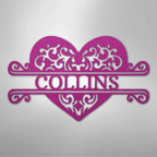 Fancy Heart Personalized Steel Metal Sign Wall ArtCustomly Gifts