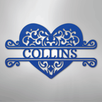 Fancy Heart Personalized Steel Metal Sign Wall ArtCustomly Gifts