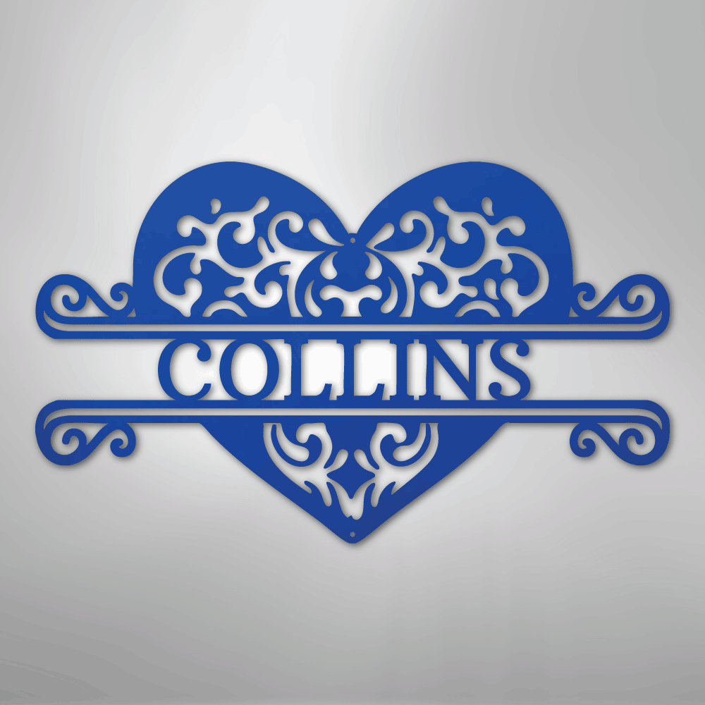 Fancy Heart Personalized Steel Metal Sign Wall ArtCustomly Gifts
