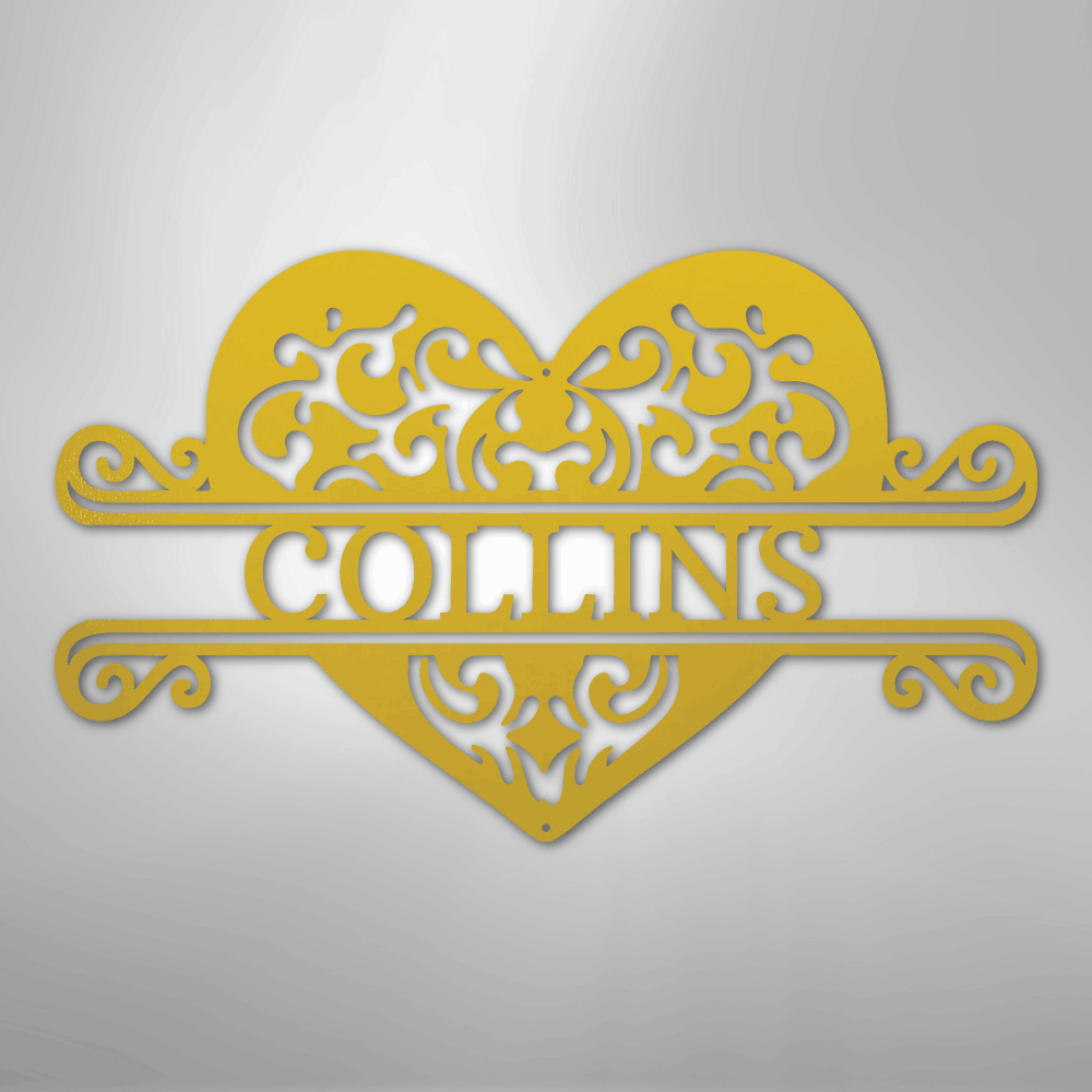 Fancy Heart Personalized Steel Metal Sign Wall ArtCustomly Gifts